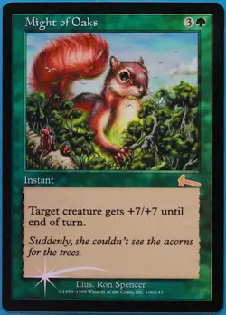 Might of Oaks FOIL Urza's Legacy PLD Green Rare MAGIC CARD (ID# 509524) ABUGames - Image 1