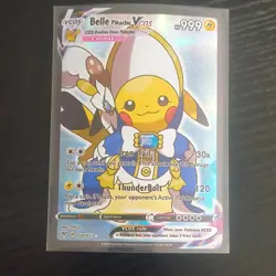Pokemon Belle Pikachu Vcos Cosmax 050/055 Full Art Holo Card English FANART - Image 1