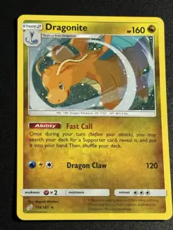 Dragonite Hd Galaxy Swirl Sun & Moon 2019 Cosmos Holo NM Pokemon Card #119/181 - Image 3