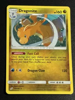 Dragonite Hd Galaxy Swirl Sun & Moon 2019 Cosmos Holo NM Pokemon Card #119/181 - Image 4
