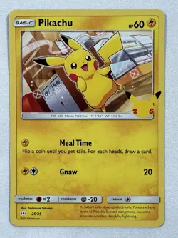 Pikachu 25/25 NON-HOLO Pokemon Card 25th Anniversary McDonalds Promo 2021 - Image 1