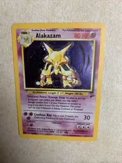 Pokemon TCG Alakazam Base Set Holo Card 1/102 Unlimited Rare (Swirl) LP - Image 2