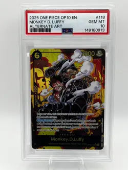 Monkey.D.Luffy OP10-118 Parallel Royal Blood One Piece Secret Rare Foil PSA 10 - Image 1