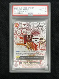Honesty Impact OP11-018 R a Fist of Divine Speed One Piece English PSA 10 - Image 1