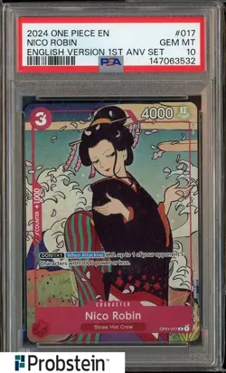 2024 One Piece English Version 1st Anniversary Set #017 Nico Robin PSA 10 - Image 1