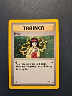 Erika Trainer 16/132 Holo Pokemon card Gym Heroes MP - Image 1