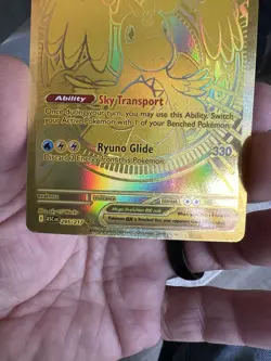 Pokemon Mega Dragonite EX Full Art Gold Holo Card 295/217 370 HP - Image 2