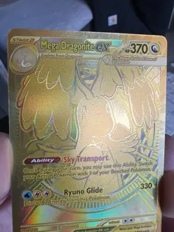 Pokemon Mega Dragonite EX Full Art Gold Holo Card 295/217 370 HP - Image 3