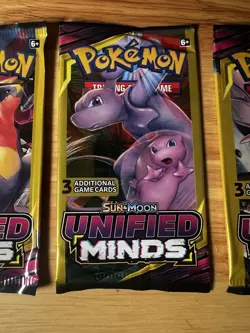 Pokemon Sun & Moon Unified Minds Mini Packs art set Lot 4 Packs 3 Cards Each - Image 2