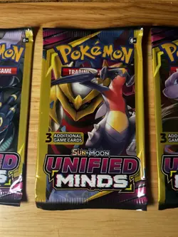 Pokemon Sun & Moon Unified Minds Mini Packs art set Lot 4 Packs 3 Cards Each - Image 5