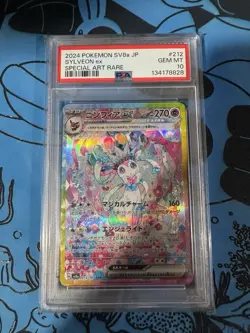 Pokemon TCG Sylveon EX 212/187 SV8a Terastal Fest Holo Card JP PSA 10 Gem Mint - Image 1