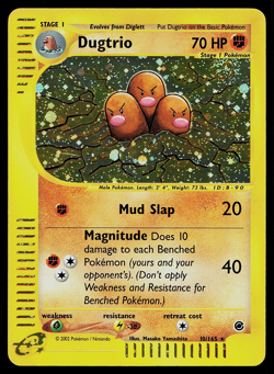 Pokemon Card Dugtrio 10/165 Expedition Base Set Holo Rare SWIRL - Image 1