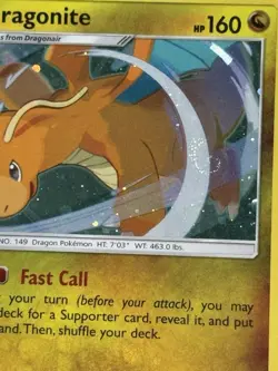 Dragonite Sun And Moon Cosmos Holo With A SWIRL Nm-Lp Pokemon Card #119/181 - Image 5