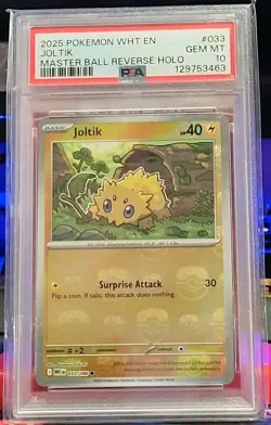 Pokemon TCG White Flare Joltik Reverse Holo Card 033/086 Masterball PSA 10 Gem! - Image 1