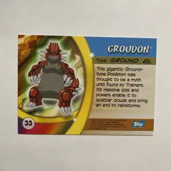 Groudon Pokemon Advanced Challenge Topps TCG Card 2004 #33 - Image 2