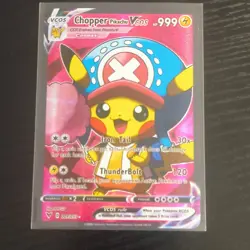 Pokemon Chopper Pikachu VCOS Cosmax 001/055 Full Art Foil Card English FANART - Image 1
