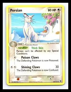 💥 Persian 44/112 FireRed & LeafGreen 80 HP Non Holo Pokemon Card - Image 1