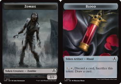 BLOOD // ZOMBIE TOKEN x4 mtg NM Innistrad Remastered Double-Sided - Image 1