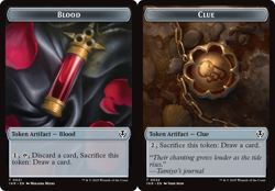 BLOOD // CLUE TOKEN x4 mtg NM Innistrad Remastered Double-Sided - Image 1