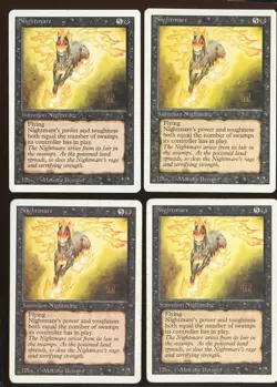 4x Nightmare Rare Revised Ex/HP 3rd Edition Playset Magic the Gathering MTG - Image 1