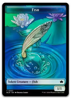 Fish // Warren Warleader Double-Sided Token #7 // 5 (Foil) NM Bloomburrow - Image 1