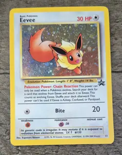 1999 Pokemon Eevee #11 Black Star Promo WOTC Holo Rare NM/LP Swirl - Image 2