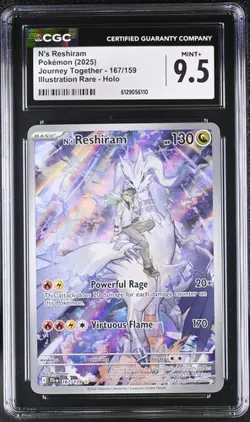 N's Reshiram *CGC 9.5* Illustration Rare *Journey Together* #167 * Pokemon - Image 1