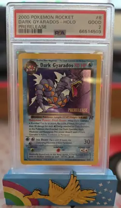 2000 POKEMON ROCKET | PRERELEASE #8 DARK GYARADOS-HOLO - PSA 2 - Image 1