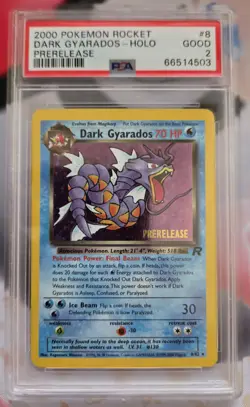 2000 POKEMON ROCKET | PRERELEASE #8 DARK GYARADOS-HOLO - PSA 2 - Image 2