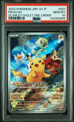 PSA 10 Pikachu 001/SV-P Scarlet Violet Pre-Order Promo Japanese Pokemon Card - Image 1