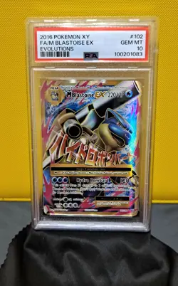M Blastoise EX 102/108 PSA 10 XY Evolutions Mega Full Art Holo Rare Pokemon Card - Image 1