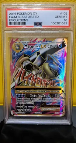 M Blastoise EX 102/108 PSA 10 XY Evolutions Mega Full Art Holo Rare Pokemon Card - Image 5