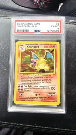 Pokemon TCG Charizard 1999 Base Set Holo Rare Card 4/102 Psa 6 - Image 1