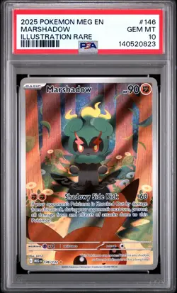 2025 Pokemon Mega Evolutions Marshadow Illustration Rare #146 PSA 10 - Image 1