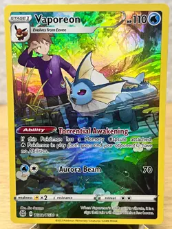 Brilliant Stars Vaporeon TG02/TG30 Holo Trainer Gallery Rare Pokemon NM/M - Image 1