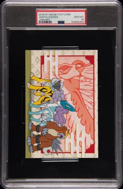 2018 POKEMON CENTER ONLINE MONTHLY POSTCARD ENTEI/HO-OH/RAIKOU/SUICUNE PSA 10 - Image 1