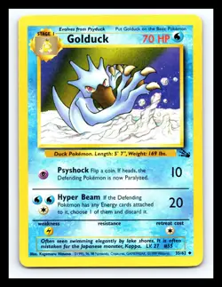 💥 GOLDUCK Fossil Rare Non Holo Pokemon 1999 Vintage # 35/62 - Image 1
