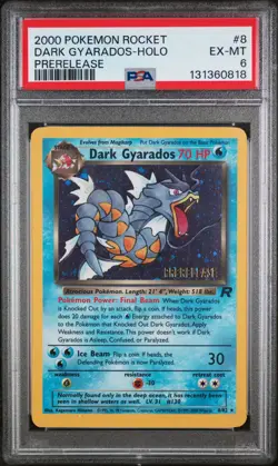 2000 POKEMON ROCKET #8 DARK GYARADOS-HOLO PRERELEASE PSA 6 - Image 1