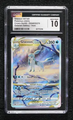 Full Art - Glaceon VSTAR Pokemon Crown Zenith Galarian Gallery CGC 10 Gem Mint - Image 1