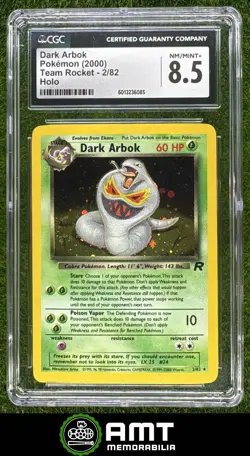 Dark Arbok CGC 8.5 2000 Pokemon Team Rocket Holo #2/82 6085 - Image 1