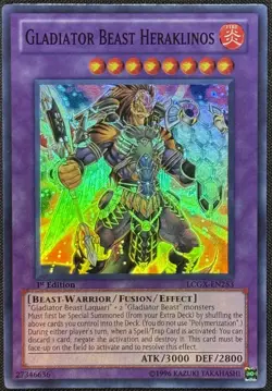 Yugioh Gladiator Beast Heraklinos 1st Edition Super Rare LCGX-EN253 NM - Image 1