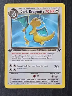 Pokemon TCG Dark Dragonite Card 1st Edition Non-Holo (22/82) - Image 1