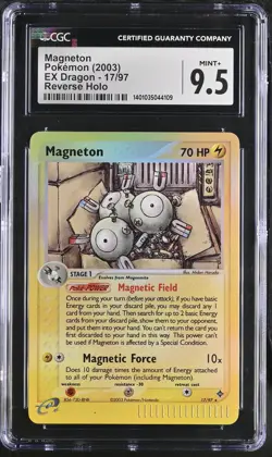 CGC 9.5 MINT+ Magneton 2003 EX Dragon 17/97 Reverse Holo Pokemon Card psa - Image 1