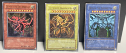 GBI Egyptian God Card Ultra Rare Set - Heavy Play - Obelisk, Ra, Slifer YuGiOh! - Image 1