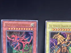 GBI Egyptian God Card Ultra Rare Set - Heavy Play - Obelisk, Ra, Slifer YuGiOh! - Image 2