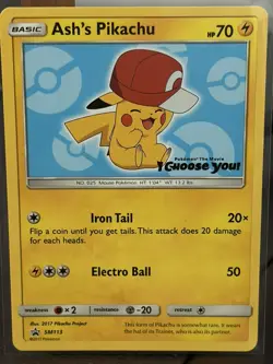 Ash's Pikachu SM113 SM111 SM109 Black Star Promo Pokemon TCG Cards LP - Image 4