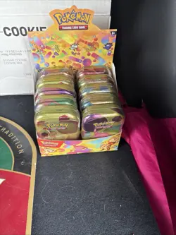 Ten Pokemon Sealed Tins With Cards - Image 1