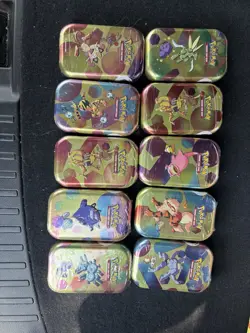 Ten Pokemon Sealed Tins With Cards - Image 2