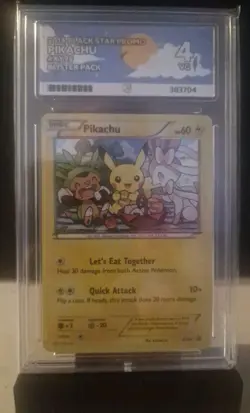 Pokemon Pikachu TCG XY95 Rare Black Star Promo Holo Card ACE Graded 4 - Image 1