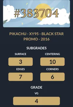 Pokemon Pikachu TCG XY95 Rare Black Star Promo Holo Card ACE Graded 4 - Image 3
